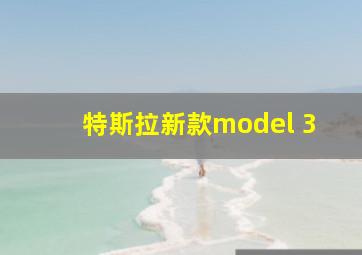 特斯拉新款model 3